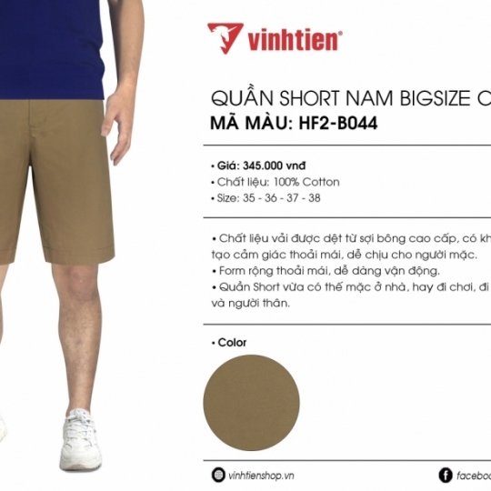 Quần Short Kaki Vải Dù - B044